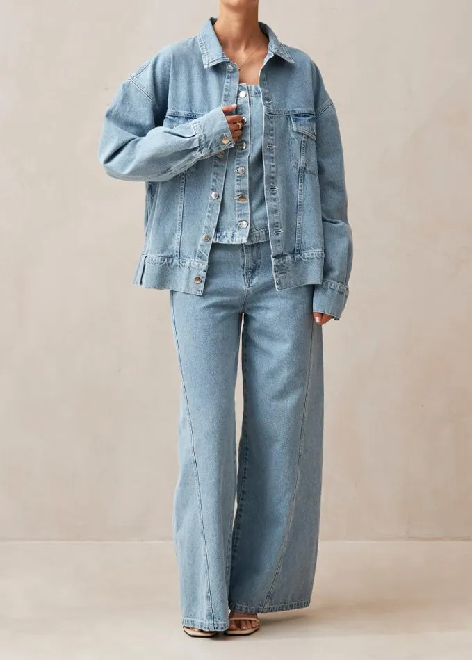 ALOHAS Jackets Women Alaska 8211 Blue Denim Jacket