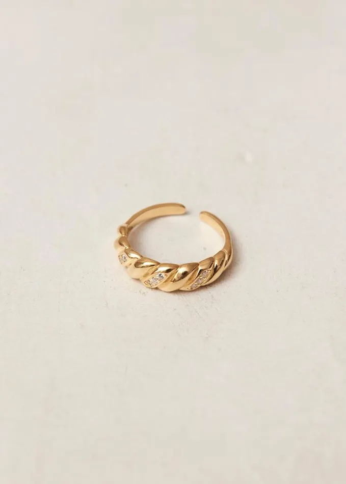 ALOHAS Jewelry Women Cyborg 8211 Gold And Crystal Ring