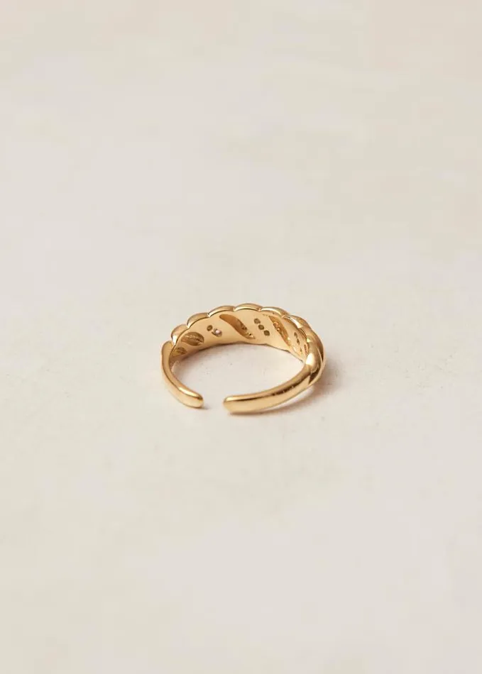 ALOHAS Jewelry Women Cyborg 8211 Gold And Crystal Ring