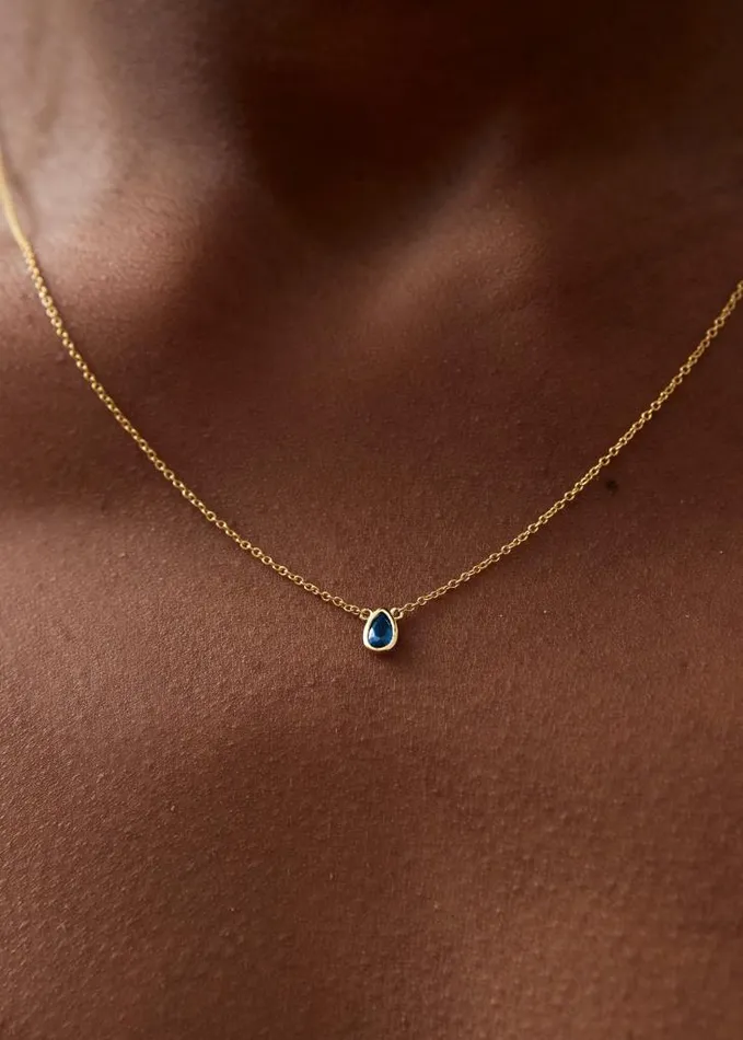 ALOHAS Jewelry Women Fairy 8211 Gold And Blue Crystal Necklace