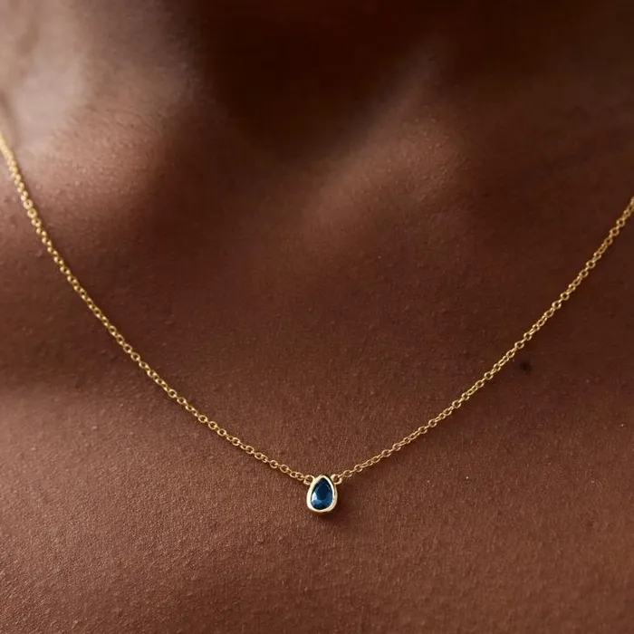 ALOHAS Jewelry Women Fairy 8211 Gold And Blue Crystal Necklace