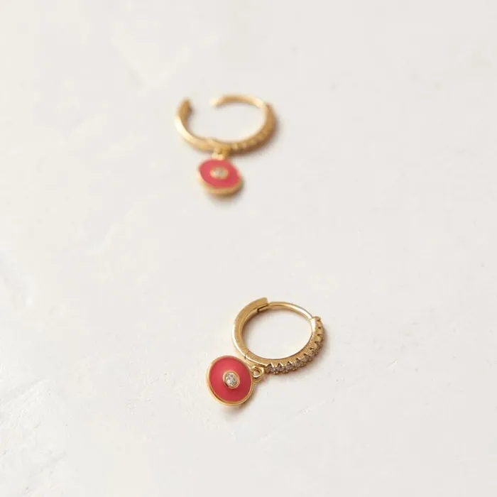ALOHAS Jewelry Women Globe 8211 Gold And Red Earrings
