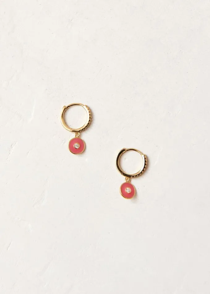 ALOHAS Jewelry Women Globe 8211 Gold And Red Earrings