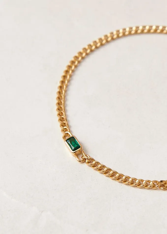 ALOHAS Jewelry Women Gravel 8211 Green Crystal Gold Bracelet