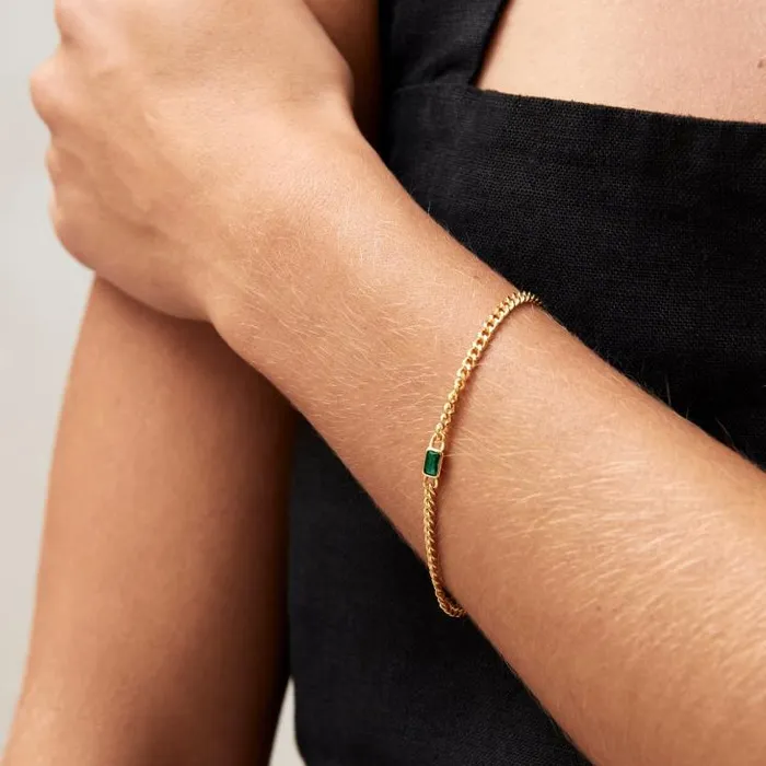 ALOHAS Jewelry Women Gravel 8211 Green Crystal Gold Bracelet