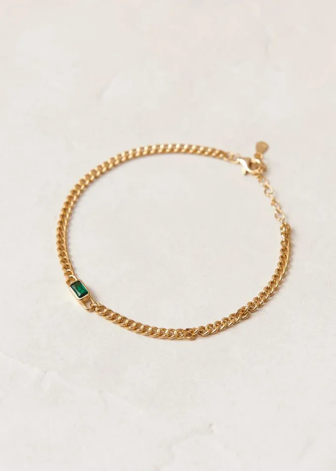 ALOHAS Jewelry Women Gravel 8211 Green Crystal Gold Bracelet
