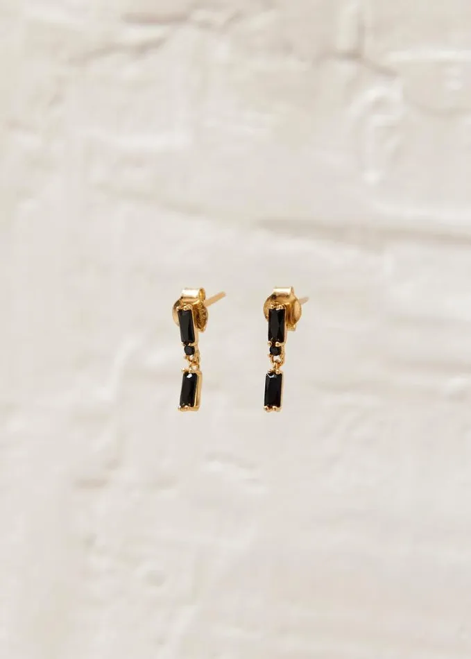 ALOHAS Jewelry Women Link 8211 Gold And Black Crystal Earrings