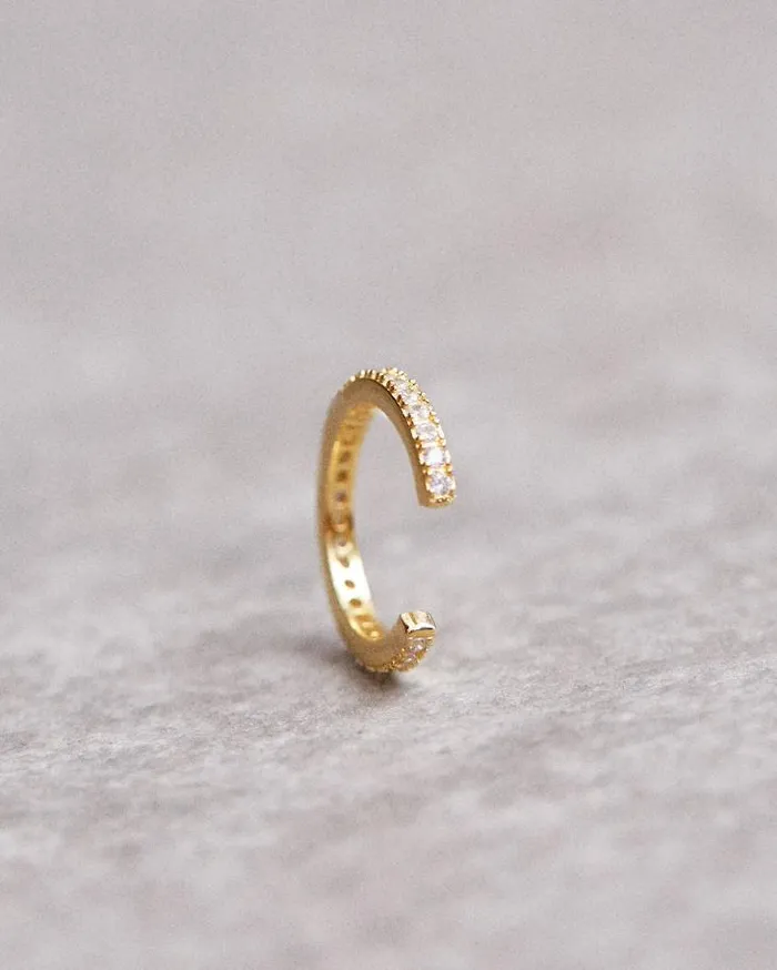ALOHAS Jewelry Women Loop 8211 Gold And Crystal Earcuff
