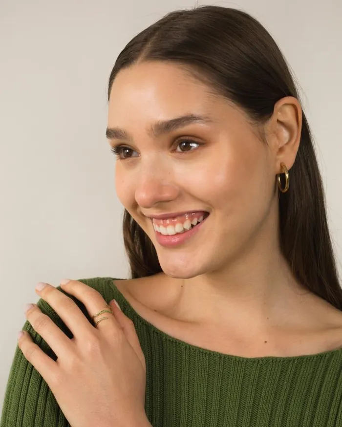 ALOHAS Jewelry Women Nice Nail 8211 Gold Earring