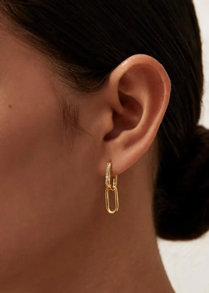 ALOHAS Jewelry Women Pascal 8211 Gold Earrings With Crystals