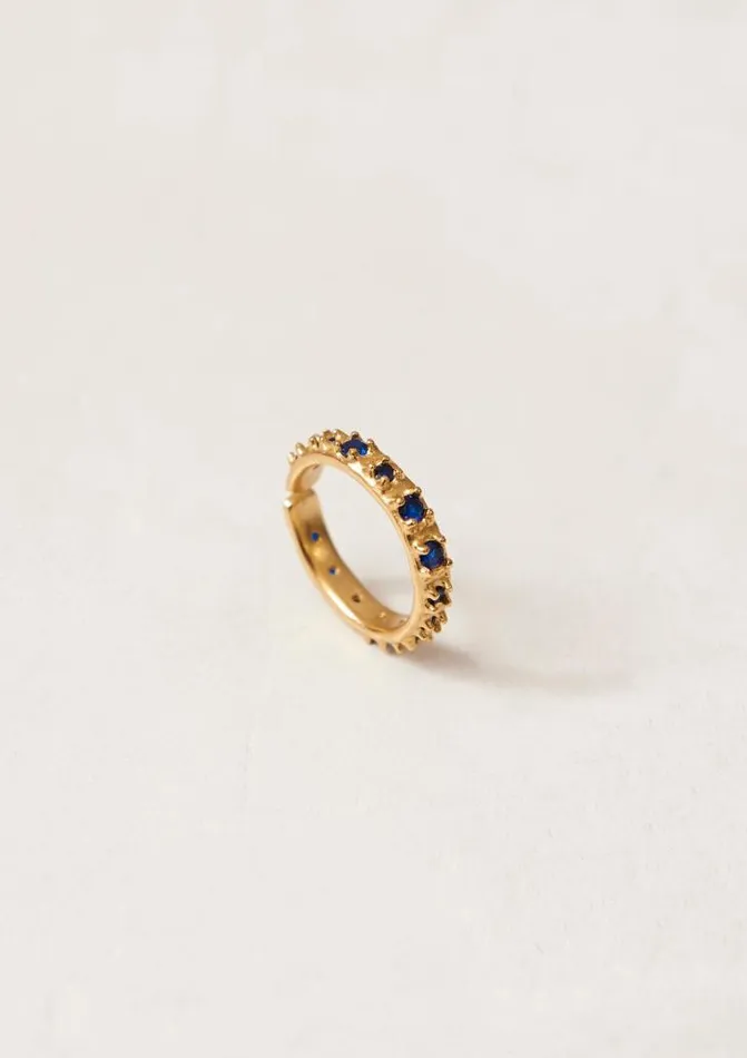 ALOHAS Jewelry Women Reef 8211 Gold And Blue Crystal Ring