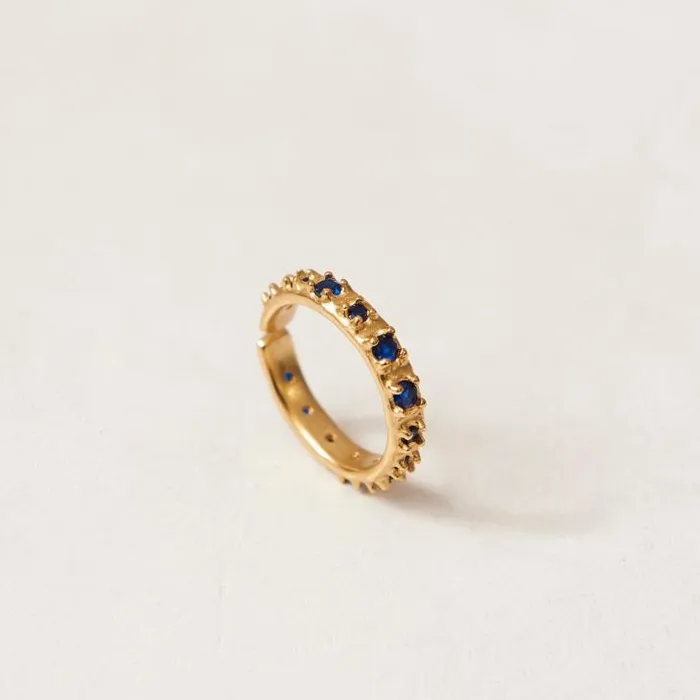 ALOHAS Jewelry Women Reef 8211 Gold And Blue Crystal Ring