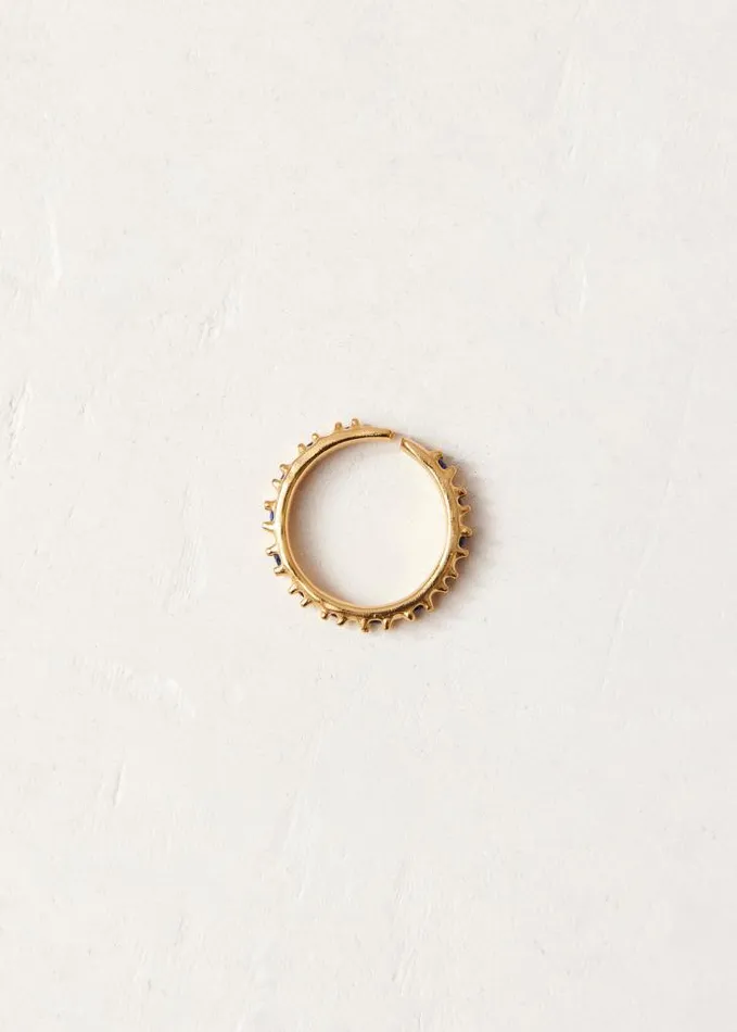 ALOHAS Jewelry Women Reef 8211 Gold And Blue Crystal Ring