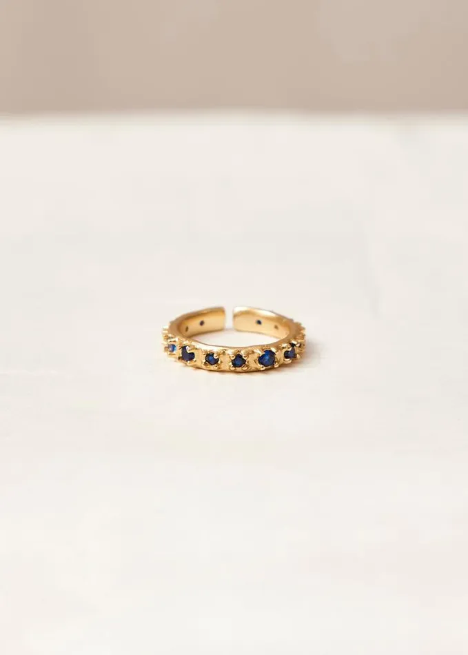 ALOHAS Jewelry Women Reef 8211 Gold And Blue Crystal Ring