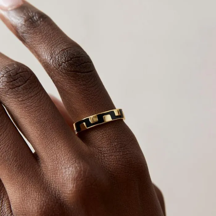 ALOHAS Jewelry Women Roxy 8211 Gold And Black Ring