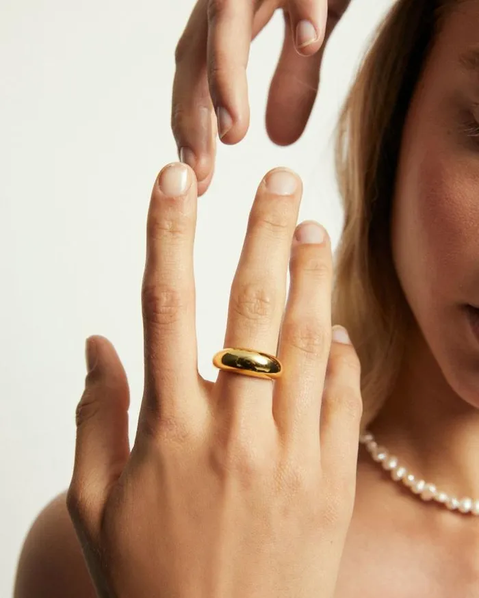 ALOHAS Jewelry Women Simple Maxi 8211 Gold Ring
