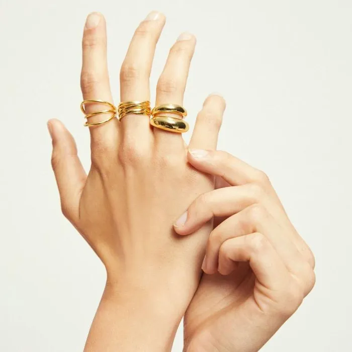ALOHAS Jewelry Women Simple Maxi 8211 Gold Ring