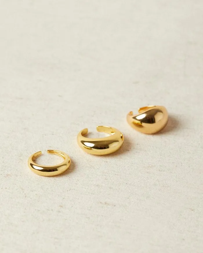 ALOHAS Jewelry Women Simple Maxi 8211 Gold Ring