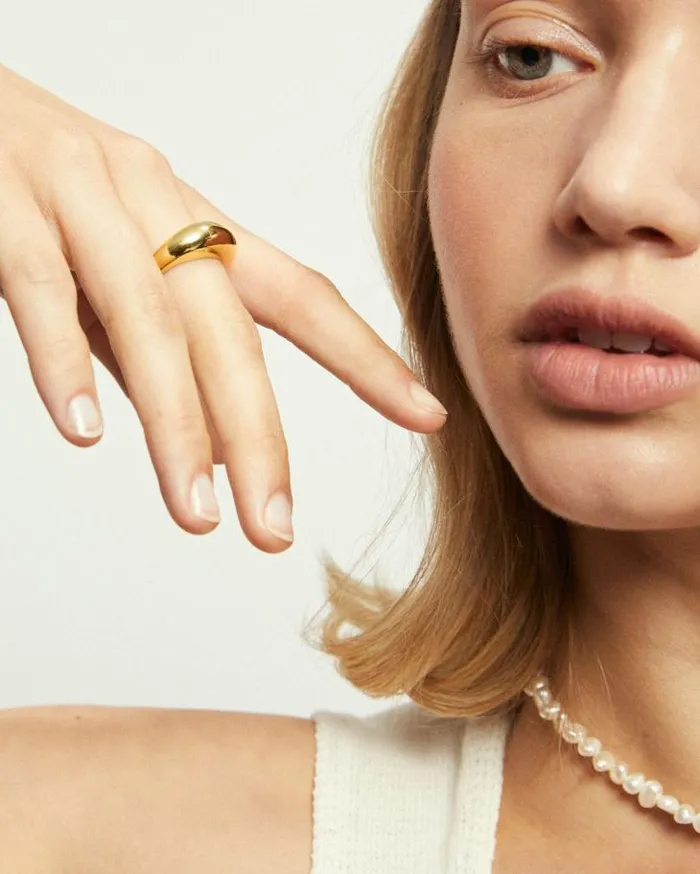 ALOHAS Jewelry Women Simple Maxi 8211 Gold Ring