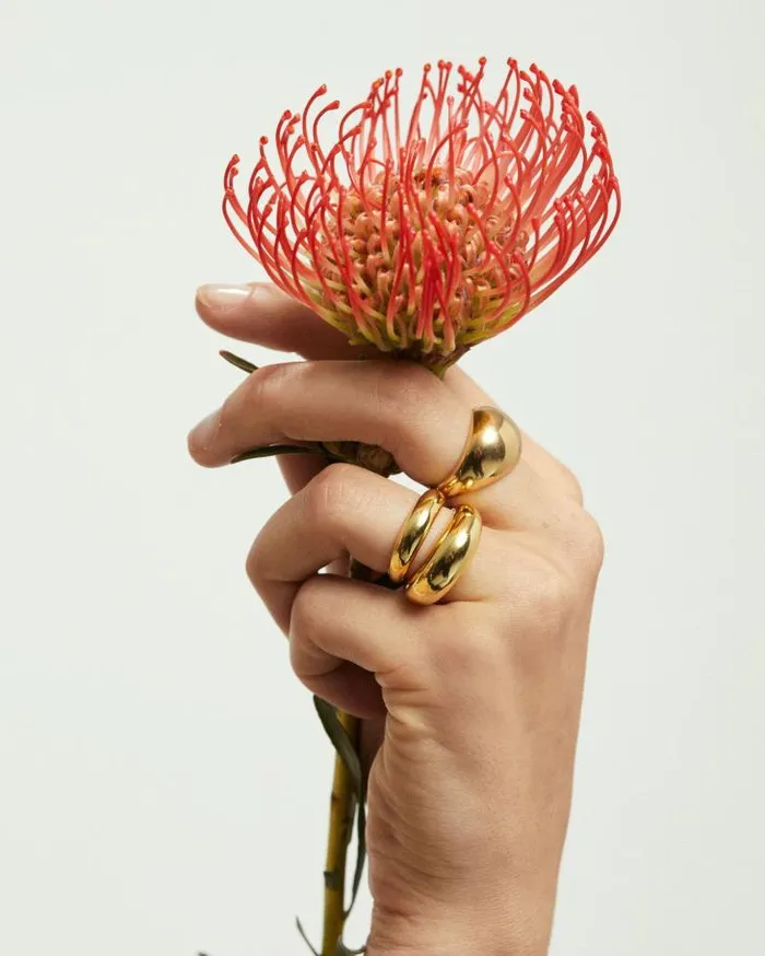ALOHAS Jewelry Women Simple Maxi 8211 Gold Ring