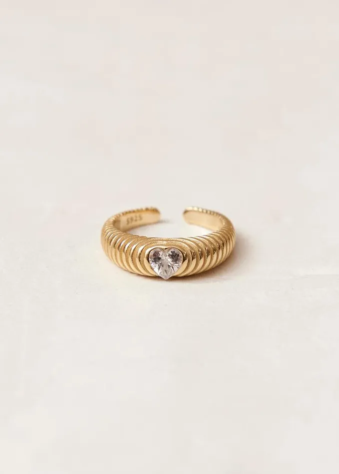 ALOHAS Jewelry Women Zap 8211 Gold And Crystal Ring