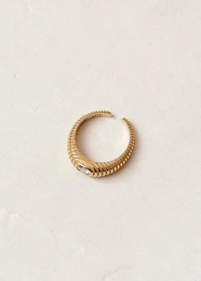 ALOHAS Jewelry Women Zap 8211 Gold And Crystal Ring