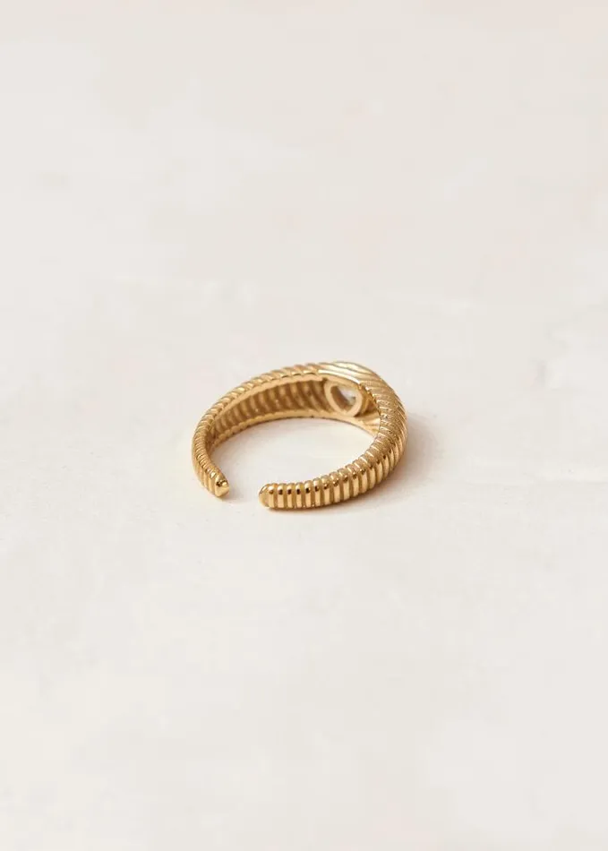 ALOHAS Jewelry Women Zap 8211 Gold And Crystal Ring