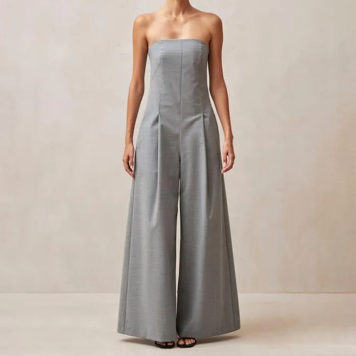 ALOHAS Jumpsuits Women Elisa 8211 Grey WoolBlend Jumpsuit