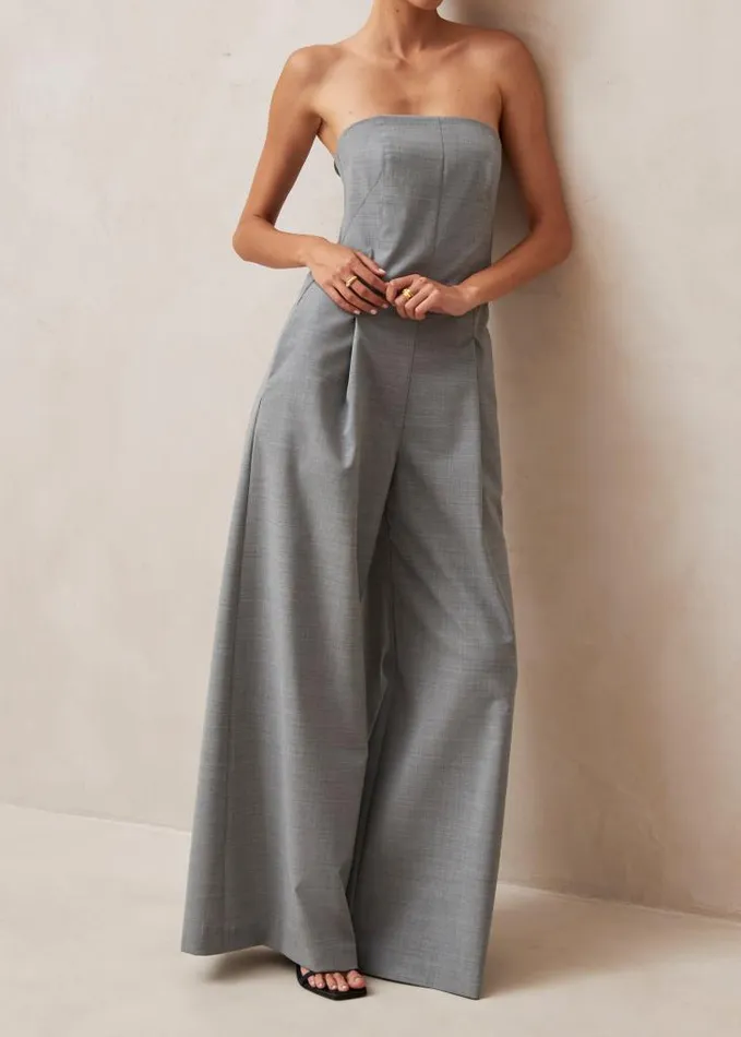 ALOHAS Jumpsuits Women Elisa 8211 Grey WoolBlend Jumpsuit