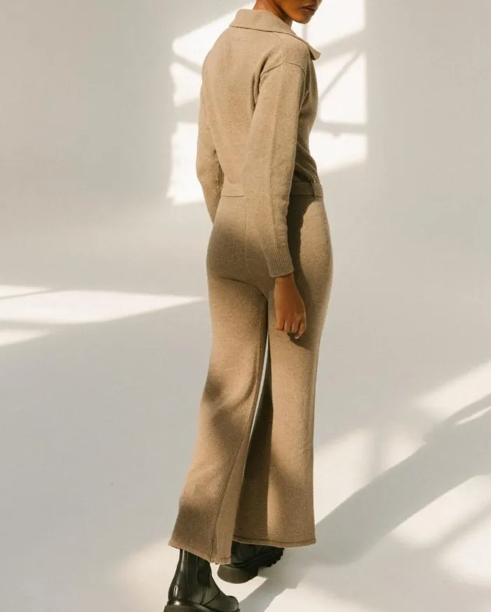 ALOHAS Jumpsuits Women Timeline 8211 Brown Knit Jumpsuit