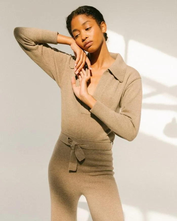 ALOHAS Jumpsuits Women Timeline 8211 Brown Knit Jumpsuit
