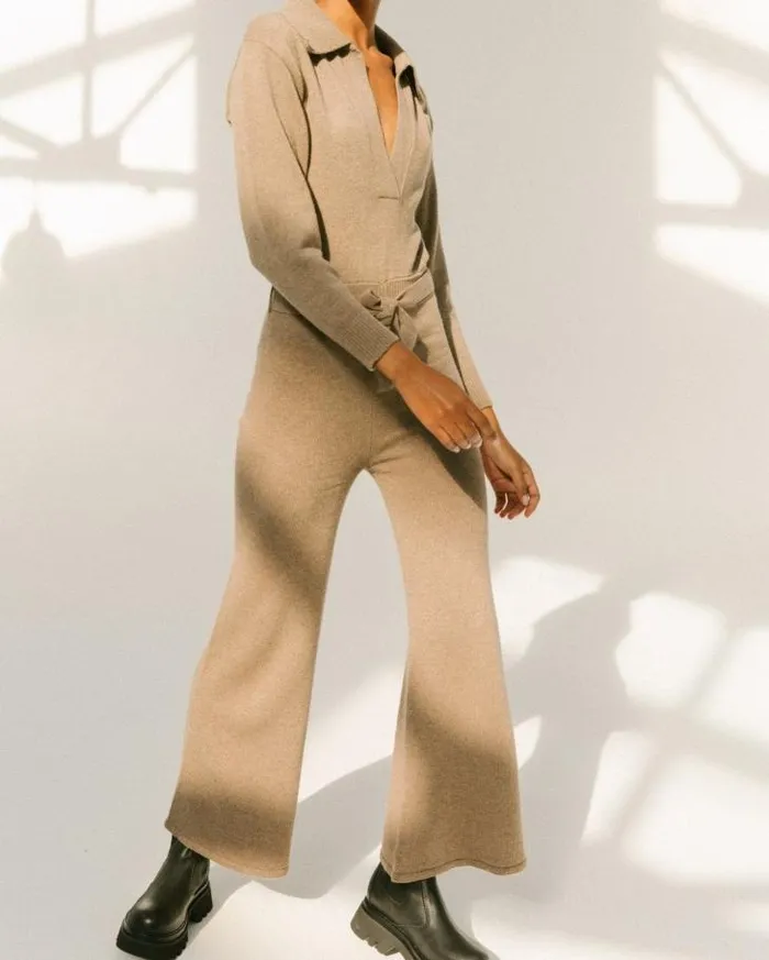 ALOHAS Jumpsuits Women Timeline 8211 Brown Knit Jumpsuit