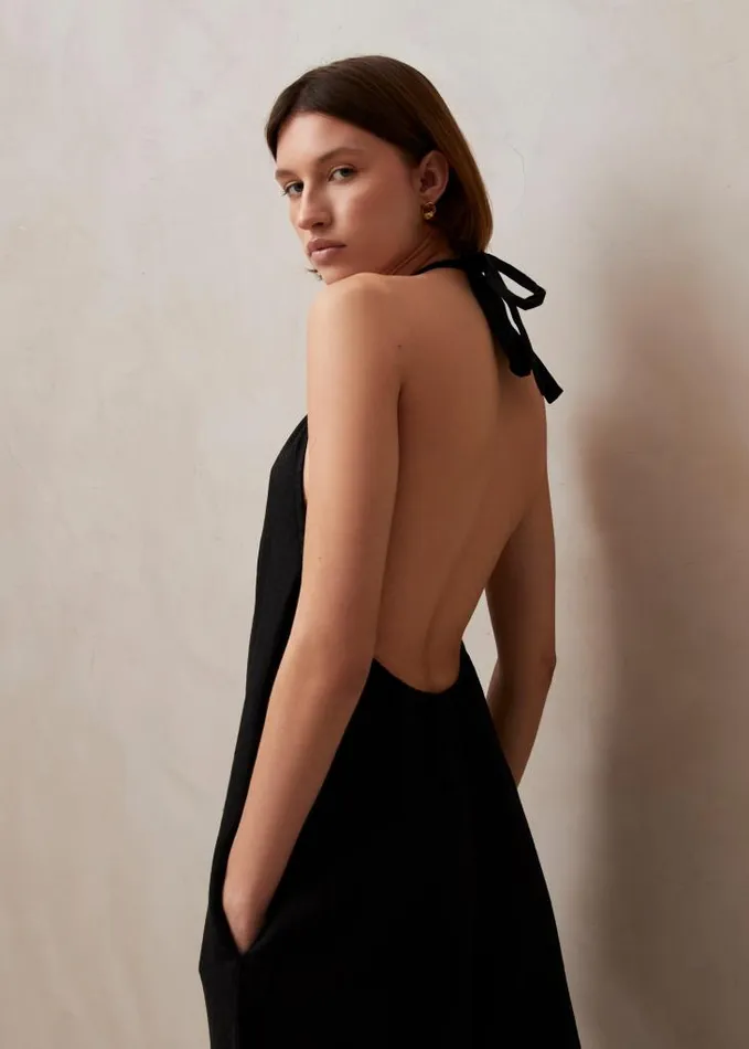 ALOHAS Jumpsuits Women Yona 8211 Black Linen Jumpsuit