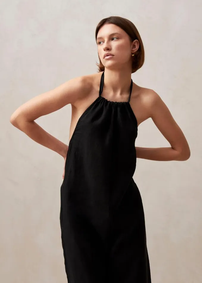 ALOHAS Jumpsuits Women Yona 8211 Black Linen Jumpsuit