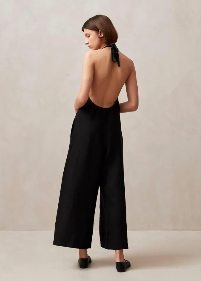 ALOHAS Jumpsuits Women Yona 8211 Black Linen Jumpsuit