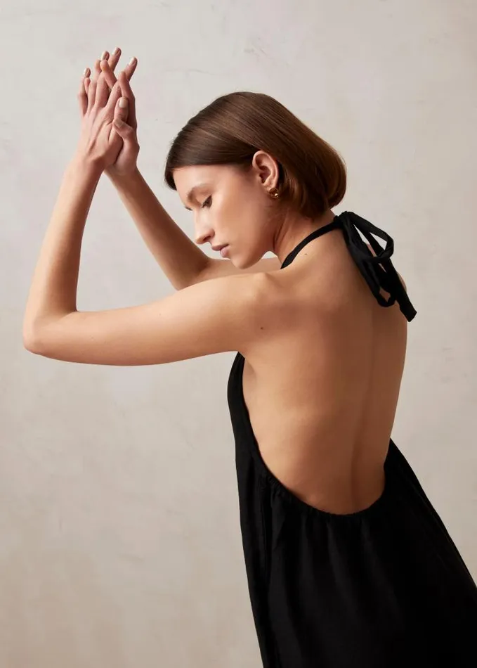ALOHAS Jumpsuits Women Yona 8211 Black Linen Jumpsuit