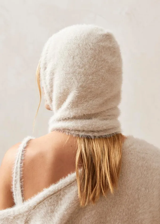 ALOHAS Knitwear Women Softie 8211 Ecru Knitted Balaclava