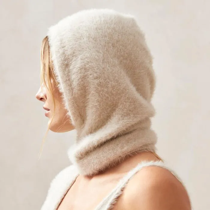 ALOHAS Knitwear Women Softie 8211 Ecru Knitted Balaclava