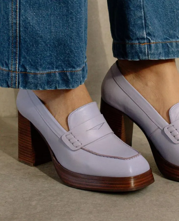 ALOHAS Loafers Women Busy 8211 Purple Leather Loafers