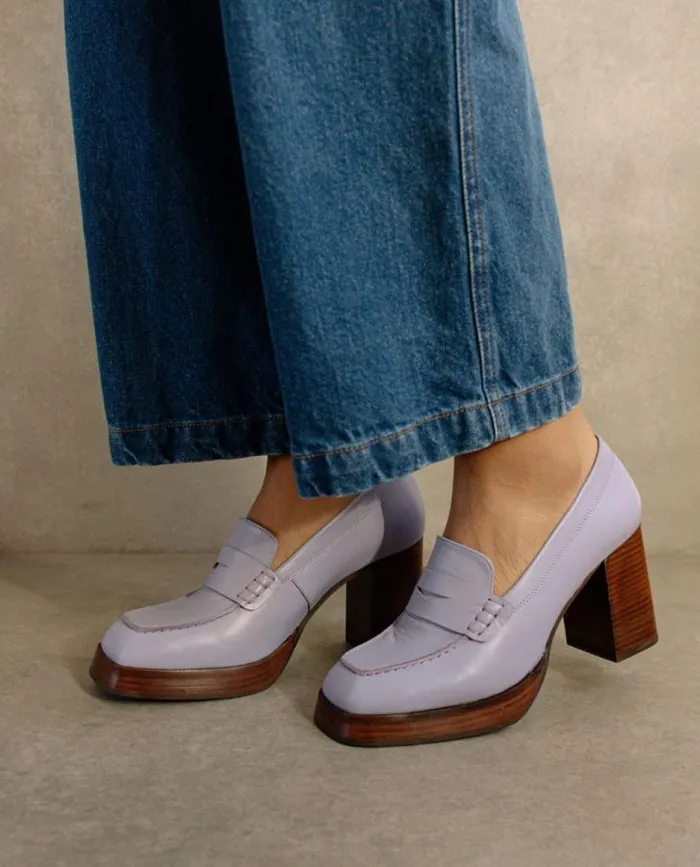 ALOHAS Loafers Women Busy 8211 Purple Leather Loafers