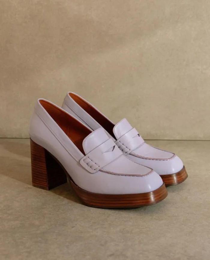 ALOHAS Loafers Women Busy 8211 Purple Leather Loafers
