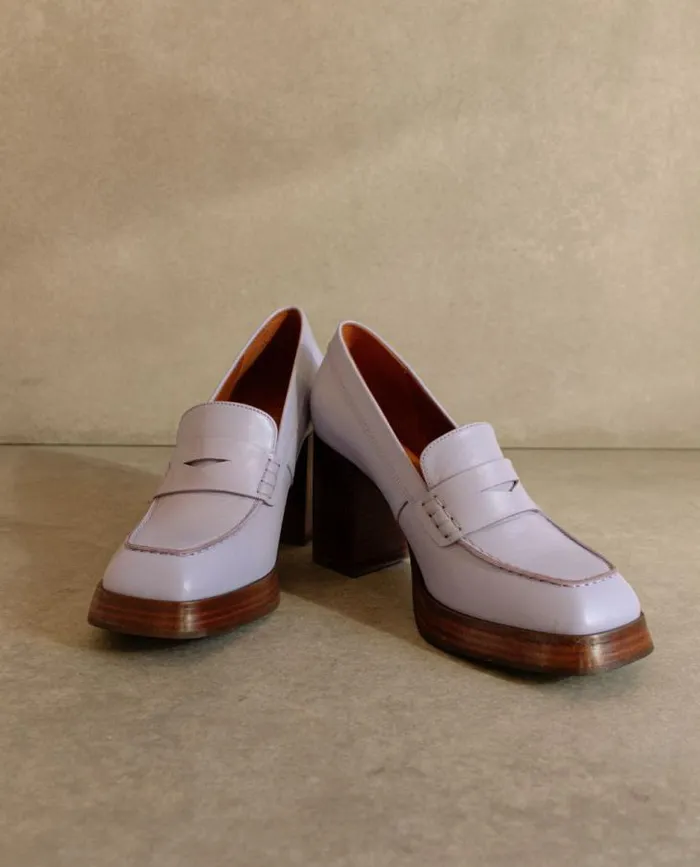 ALOHAS Loafers Women Busy 8211 Purple Leather Loafers