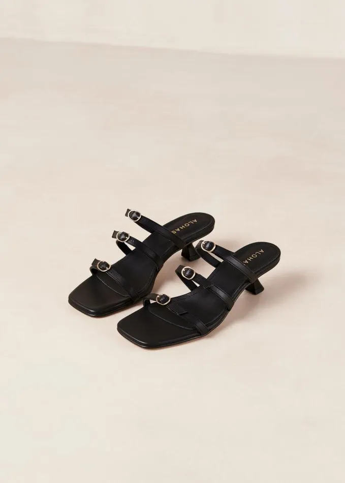 ALOHAS Mules Women Artefact 8211 Black Leather Sandals