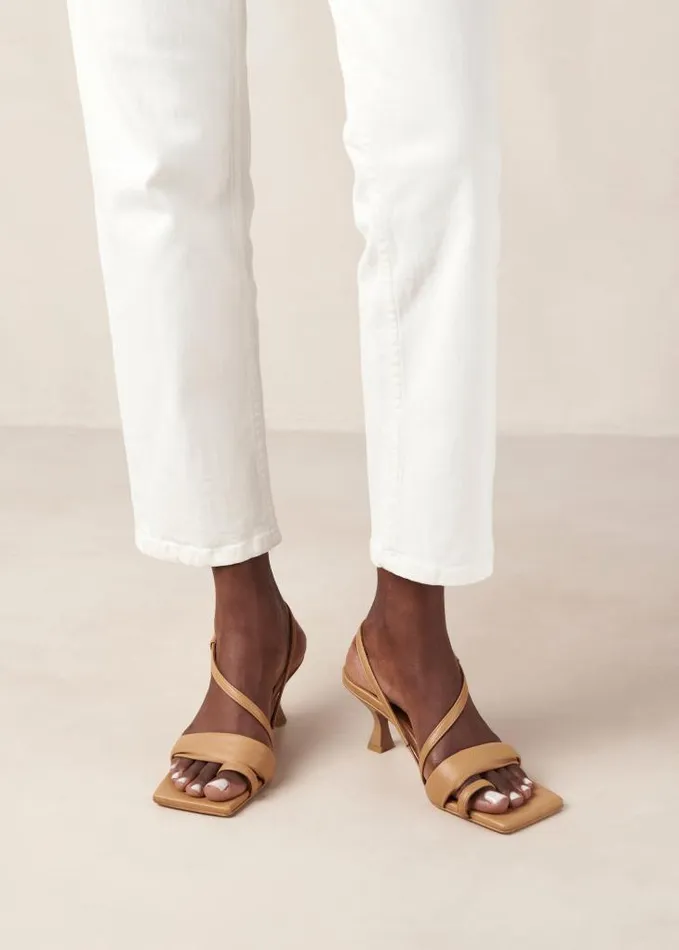 ALOHAS Mules Women Asymmetric Straps 8211 Brown Leather Mules