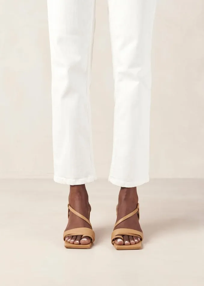 ALOHAS Mules Women Asymmetric Straps 8211 Brown Leather Mules