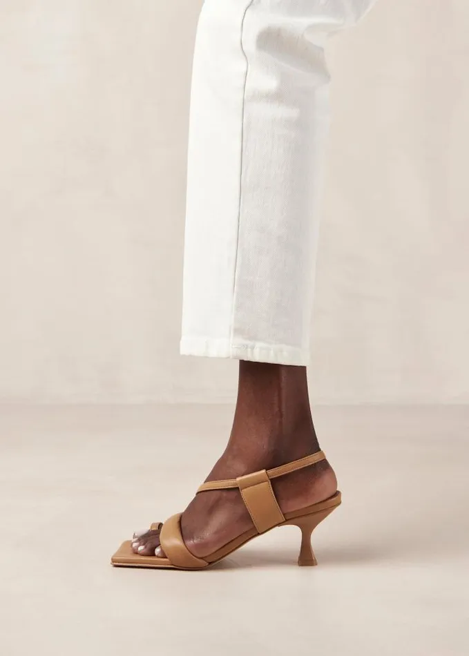 ALOHAS Mules Women Asymmetric Straps 8211 Brown Leather Mules