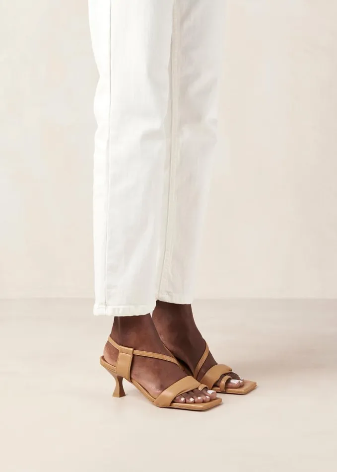 ALOHAS Mules Women Asymmetric Straps 8211 Brown Leather Mules