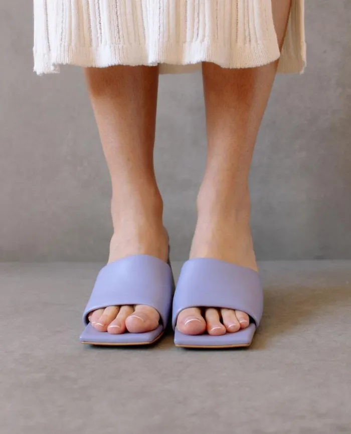 ALOHAS Mules Women Brushed Degrad 8211 Purple And Yellow Leather Sandals