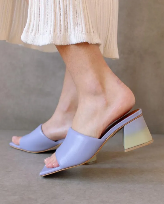 ALOHAS Mules Women Brushed Degrad 8211 Purple And Yellow Leather Sandals