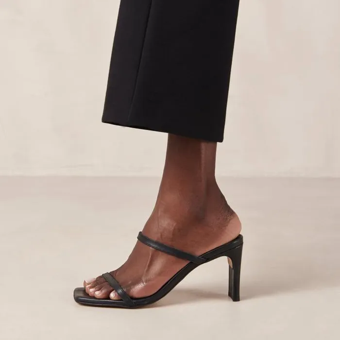 ALOHAS Mules Women Cannes 8211 Black Leather Sandals